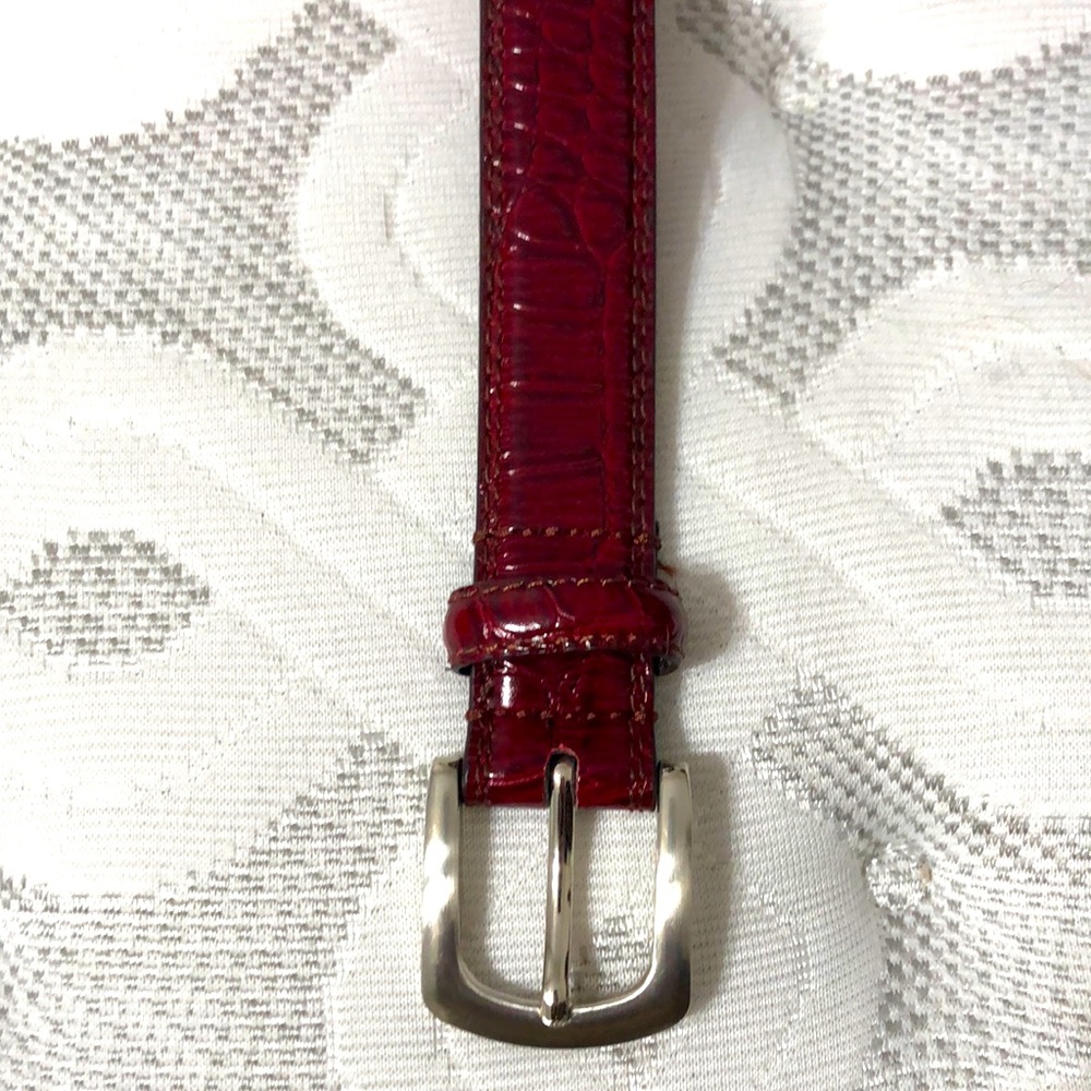 Red Split Leather Belt